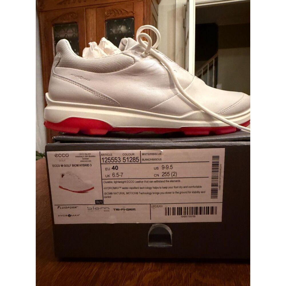 ECCO BIOM Hybrid 3 Women's Golf Shoes White/Hibiscus EU 40 US 9–9.5 NIB